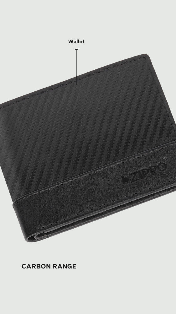 44188 Kožená peněženka Zippo Carbon