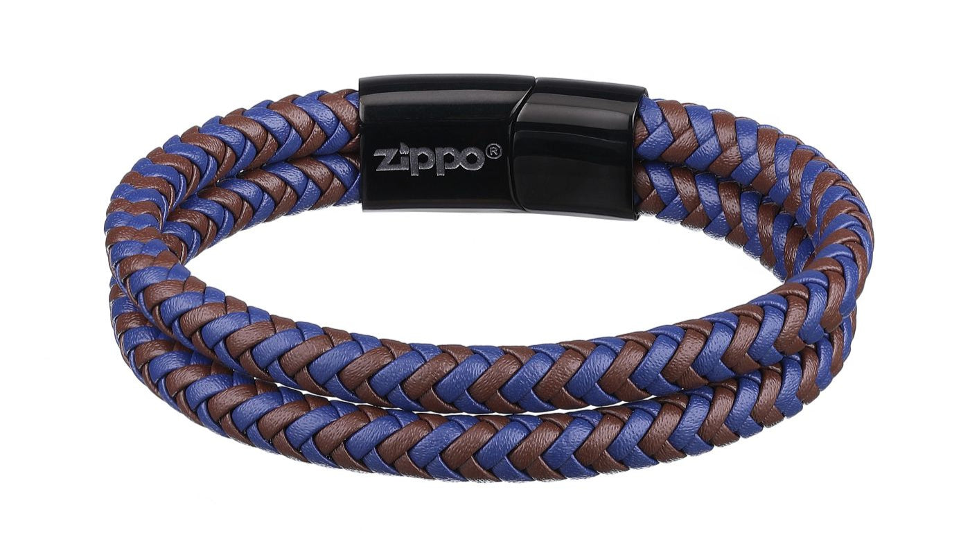 Pletený kožený náramek Zippo
