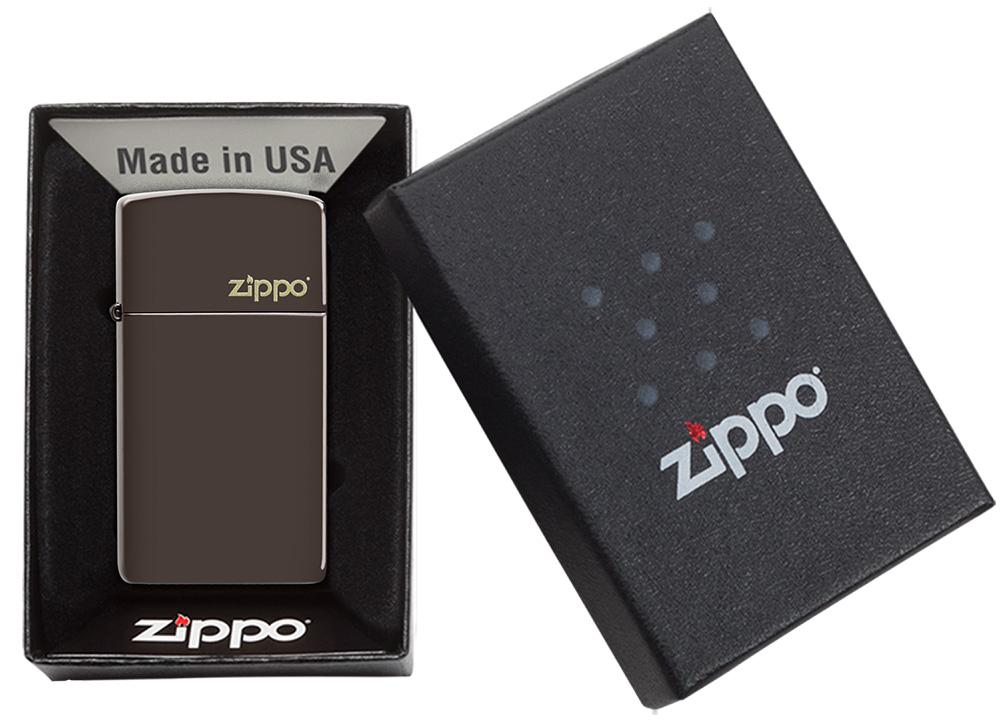 Zippo zapalovač 26958 Slim® Brown Zippo Logo