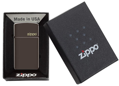 Zippo zapalovač 26958 Slim® Brown Zippo Logo