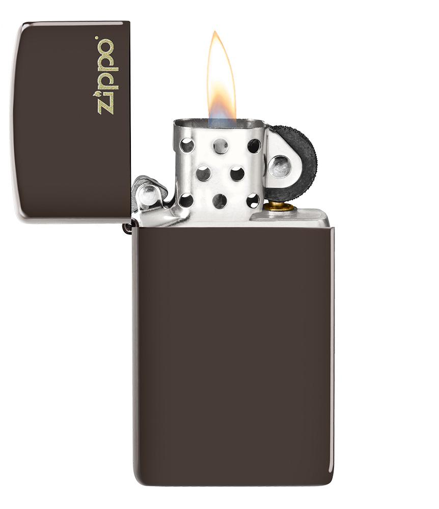 Zippo zapalovač 26958 Slim® Brown Zippo Logo