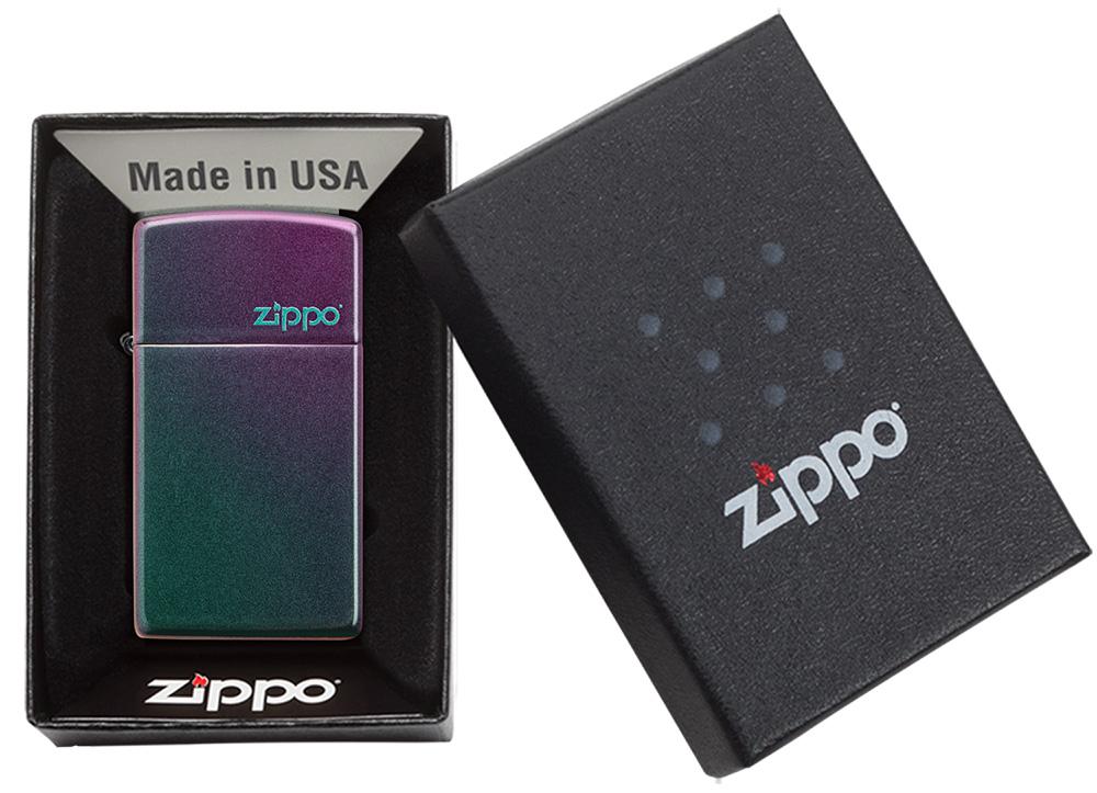 Zippo zapalovač 26962 Slim® Iridescent Zippo Logo