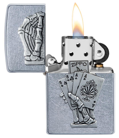 Zippo zapalovač 25633 Dead Man’s Hand Emblem Design