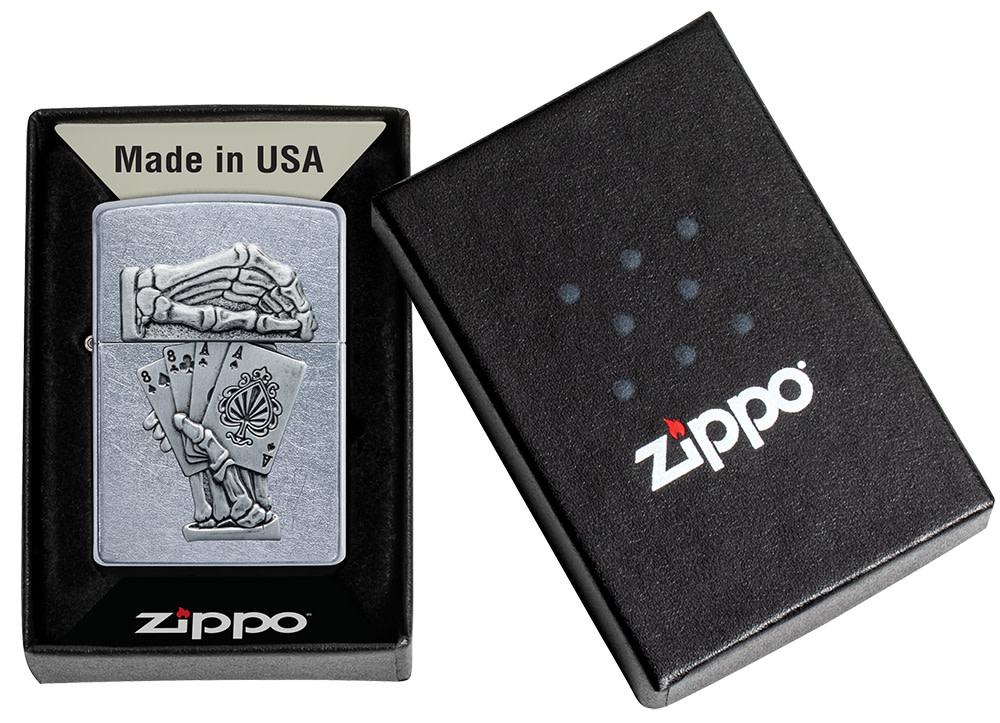 Zippo zapalovač 25633 Dead Man’s Hand Emblem Design