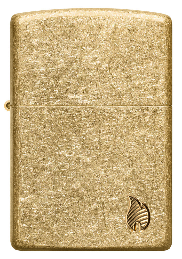 Zippo zapalovač 23008 Armor® Tumbled Brass Flame Design