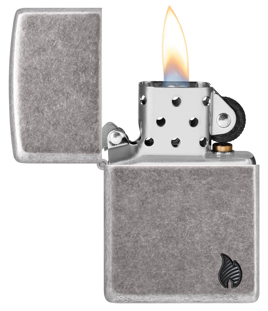 Zippo zapalovač 27010 Armor® Antique Silver Flame Design