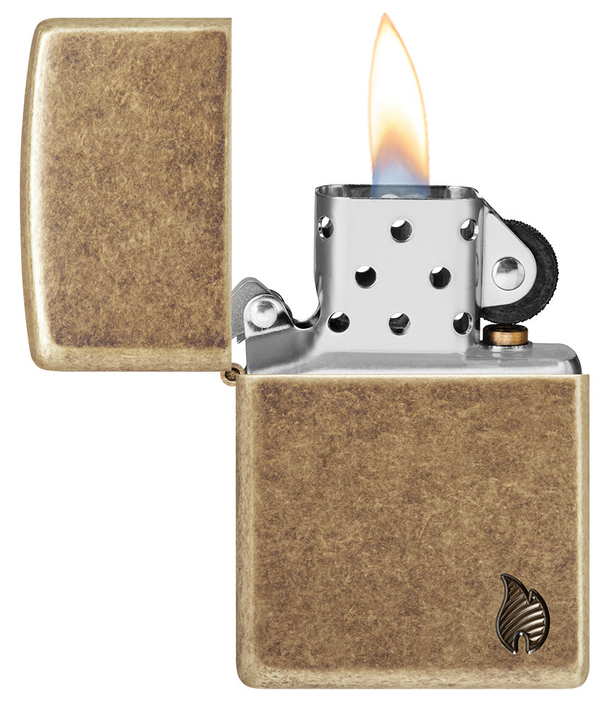 Zippo zapalovač 29006 Armor® Antique Brass Flame Design