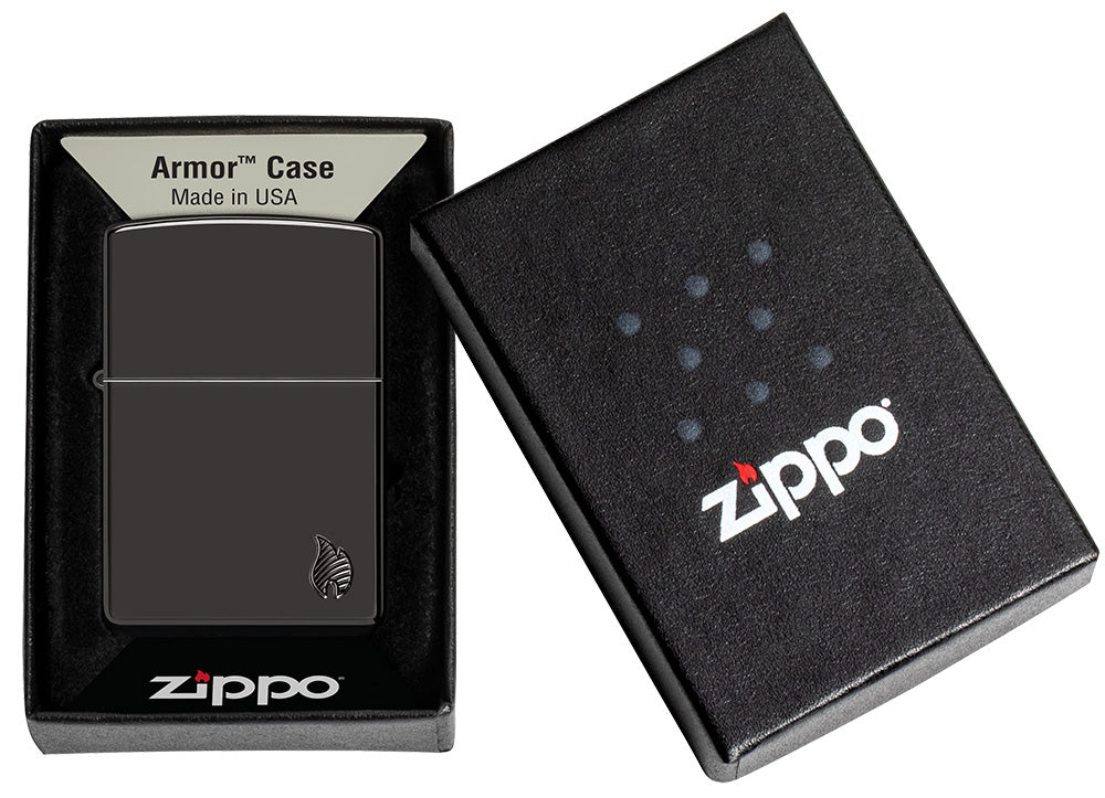Zippo zapalovač 66045 Armor® High Polish Black Flame Design