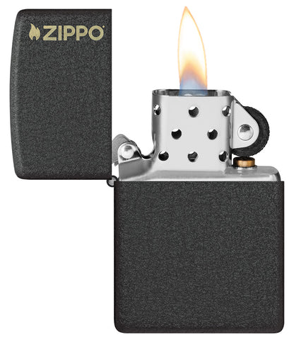 Zippo zapalovač 26208 Black Crackle® Zippo Logo