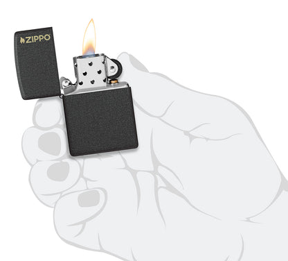 Zippo zapalovač 26208 Black Crackle® Zippo Logo