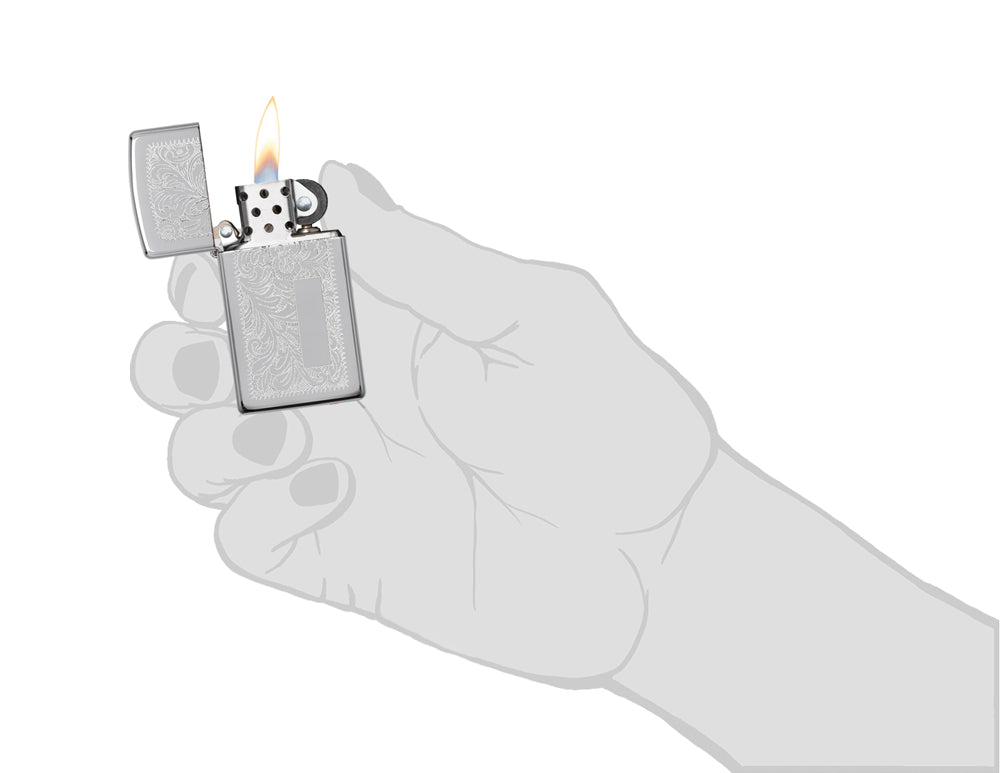 Zippo zapalovač 22076 Slim® Chrome Venetian®