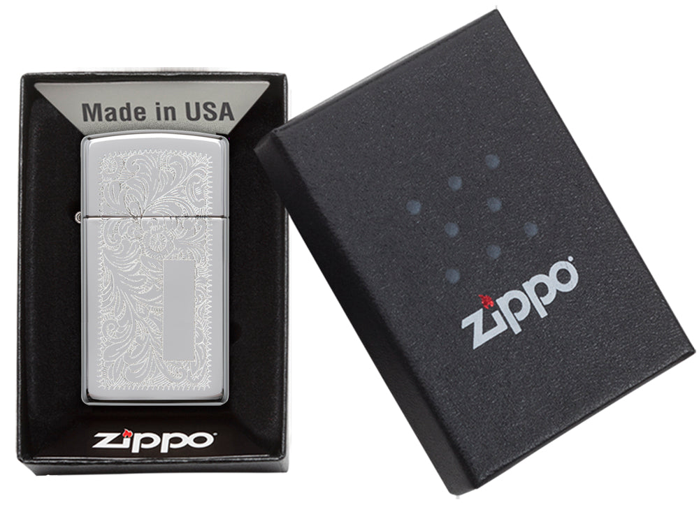 Zippo zapalovač 22076 Slim® Chrome Venetian®