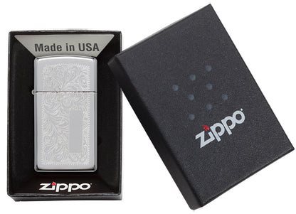 Zippo zapalovač 22076 Slim® Chrome Venetian®
