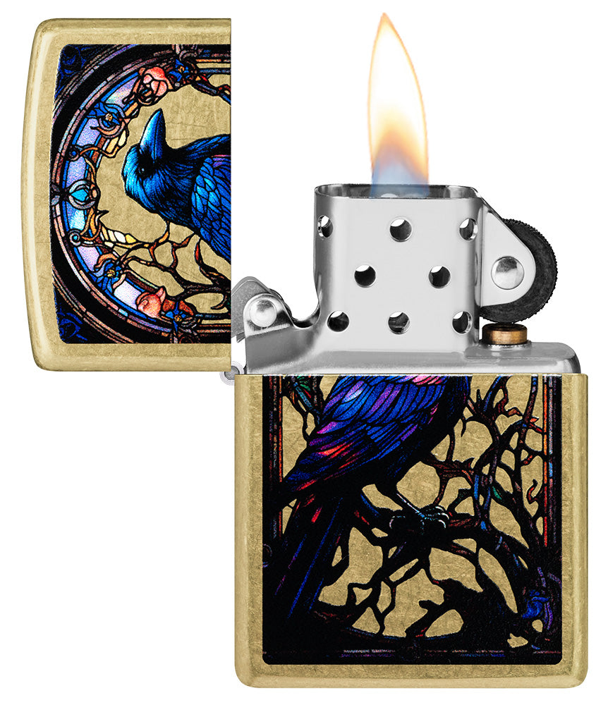 Zapalovač Zippo 23021 Stained Glass Raven Design