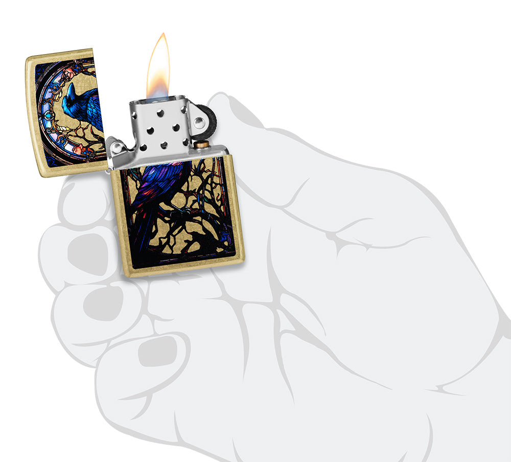 Zapalovač Zippo 23021 Stained Glass Raven Design
