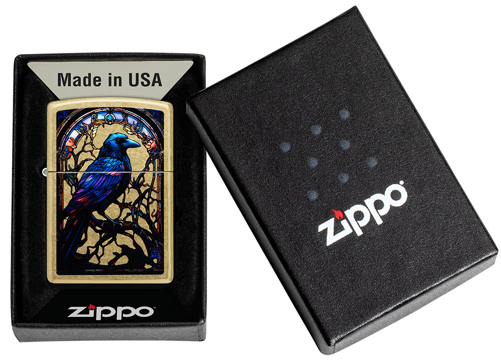 Zapalovač Zippo 23021 Stained Glass Raven Design