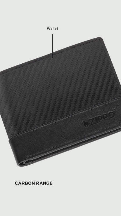44188 Kožená peněženka Zippo Carbon