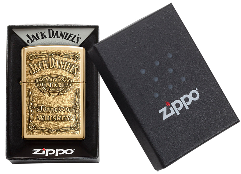 Zippo zapalovač 24146 Jack Daniel’s® Label - Brass Emblem