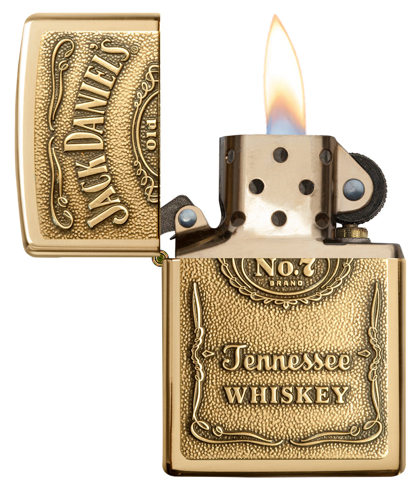 Zippo zapalovač 24146 Jack Daniel’s® Label - Brass Emblem