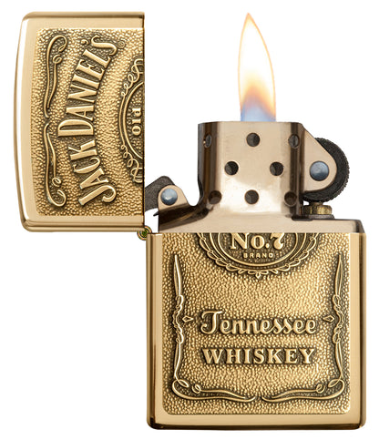 Zippo zapalovač 24146 Jack Daniel’s® Label - Brass Emblem