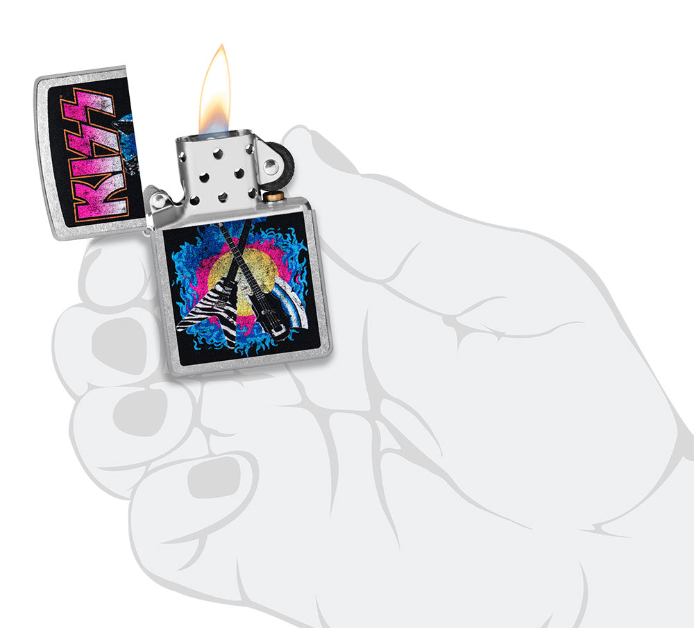 Zippo zapalovač 25716 KISS® Axe Bass Design
