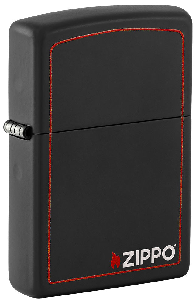 Zapalovač Zippo 26117 Black Matte with Zippo & Border