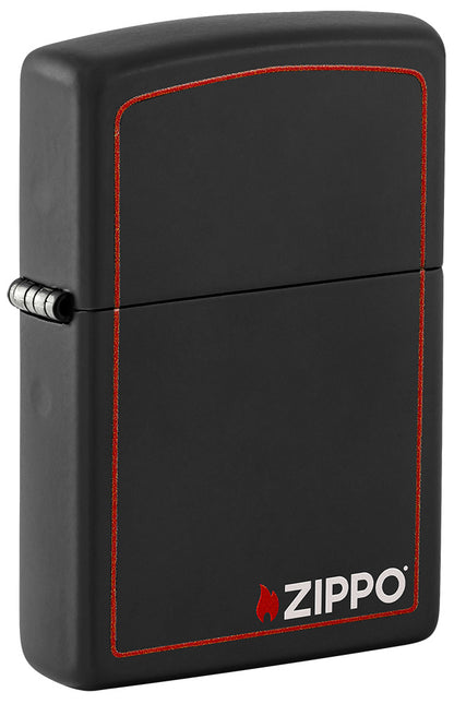 Zapalovač Zippo 26117 Black Matte with Zippo & Border