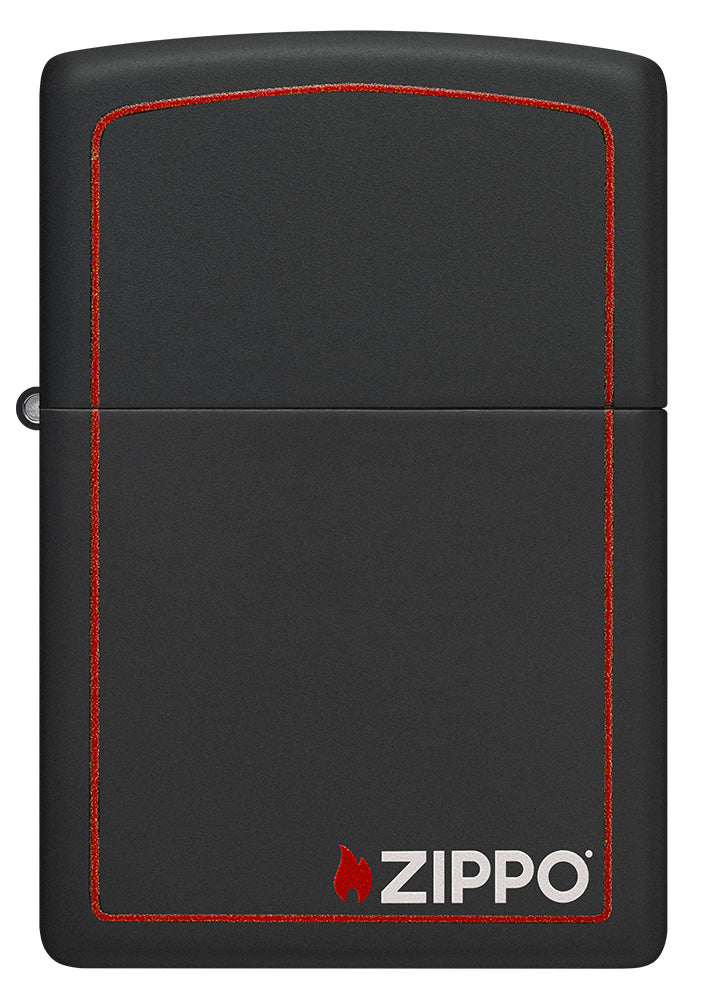 Zapalovač Zippo 26117 Black Matte with Zippo & Border
