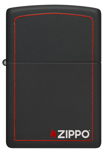 Zapalovač Zippo 26117 Black Matte with Zippo & Border