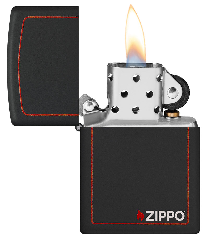 Zapalovač Zippo 26117 Black Matte with Zippo & Border