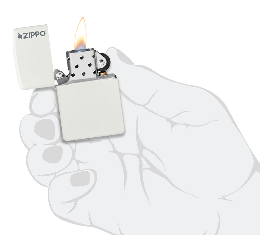 Zapalovač Zippo 26417 White Matte Zippo Logo