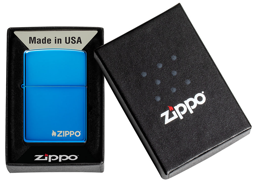 Zapalovač Zippo 27042 High Polish Blue Zippo Logo
