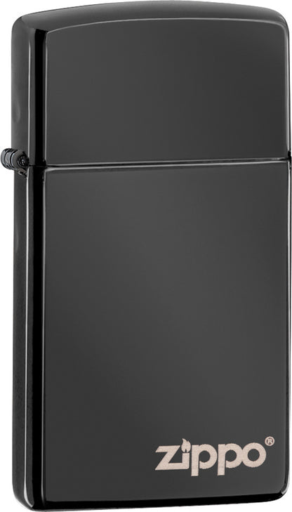 Zippo zapalovač 26583 Slim® High Polish Black Zippo Logo