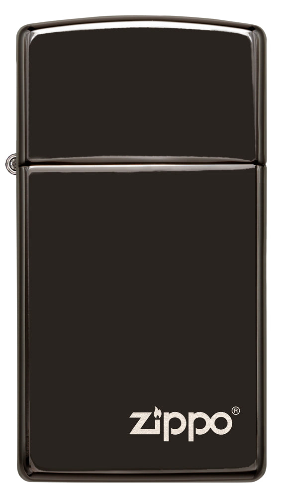 Zippo zapalovač 26583 Slim® High Polish Black Zippo Logo