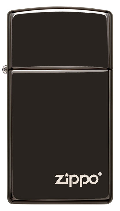 Zippo zapalovač 26583 Slim® High Polish Black Zippo Logo