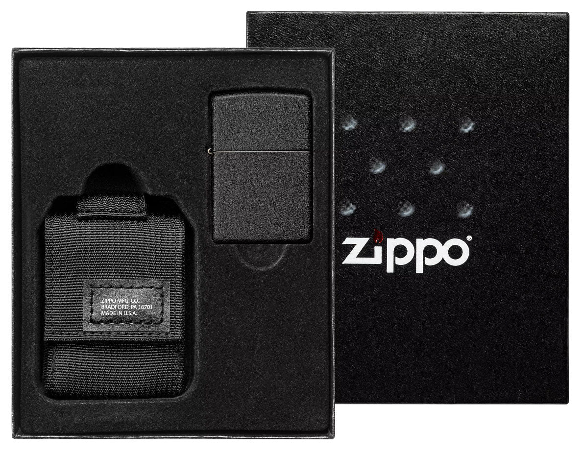 Zippo zapalovač 30058 Sada taktické pouzdro + Zippo zapalovač 26075 Black Crackle™