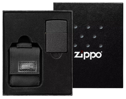 Zippo zapalovač 30058 Sada taktické pouzdro + Zippo zapalovač 26075 Black Crackle™