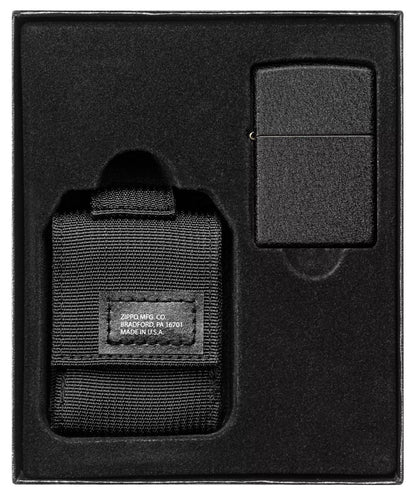 Zippo zapalovač 30058 Sada taktické pouzdro + Zippo zapalovač 26075 Black Crackle™
