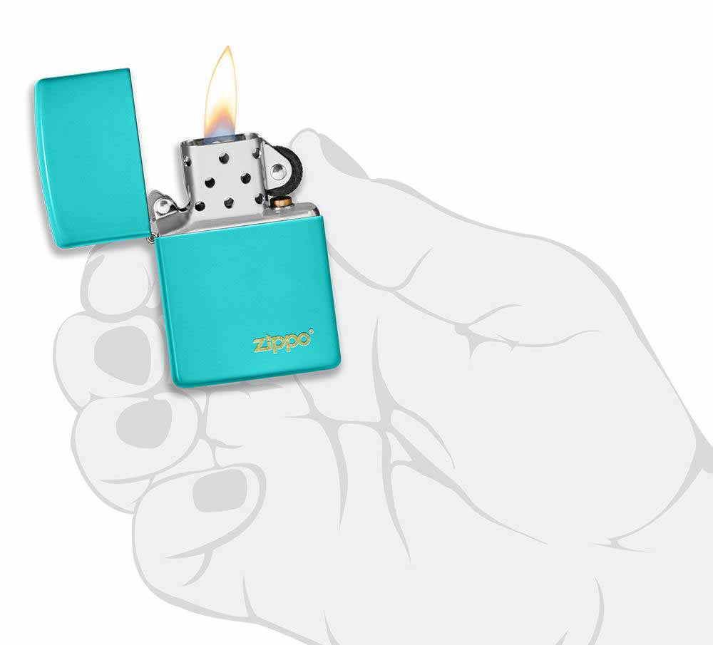 Zippo zapalovač 26952 Flat Turquoise Zippo Logo