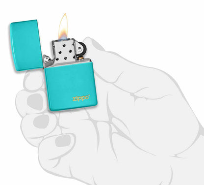 Zippo zapalovač 26952 Flat Turquoise Zippo Logo