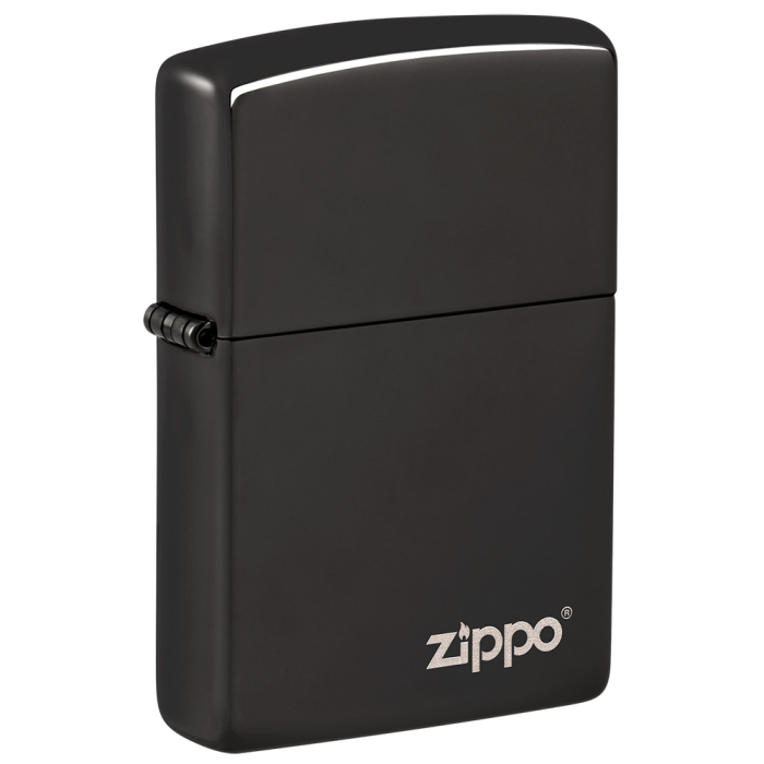 26332 High Polish Black Zippo Logo