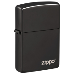 26332 High Polish Black Zippo Logo