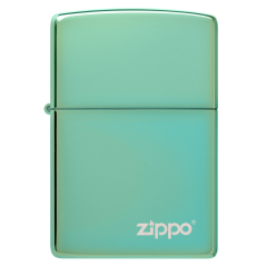 26585 High Polish Green Zippo Logo