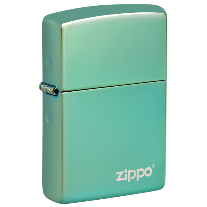 26585 High Polish Green Zippo Logo
