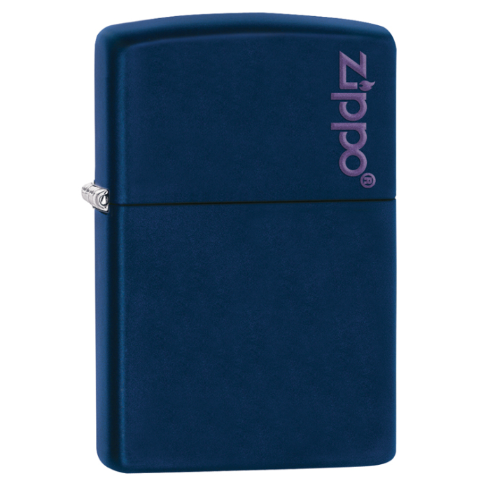 26098 Navy Matte Zippo Logo