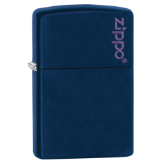 26098 Navy Matte Zippo Logo