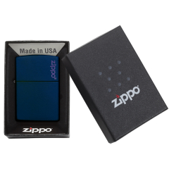 26098 Navy Matte Zippo Logo