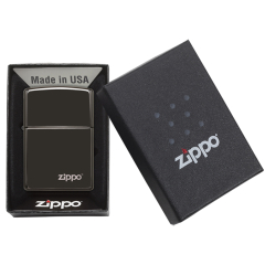 26332 High Polish Black Zippo Logo