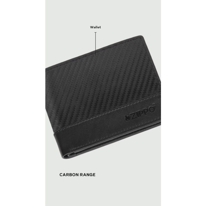 44188 Kožená peněženka Zippo Carbon