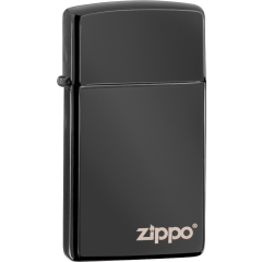 26583 Slim® High Polish Black Zippo Logo